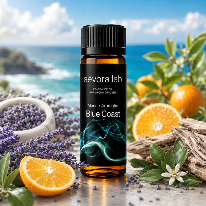 Blue Coast Marine Aromatic Fragrance Oil – Amber bottle blue coast marine fragrance oil for diffusers | Aevoralab Australia