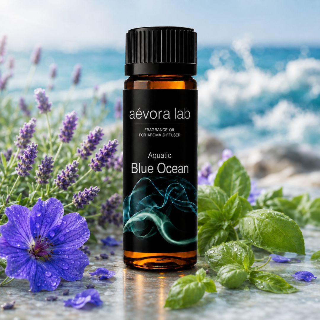 Aevora Lab Blue Ocean Fragrance Oil – Amber bottle blue ocean fragrance oil for diffusers | Aevoralab Australia