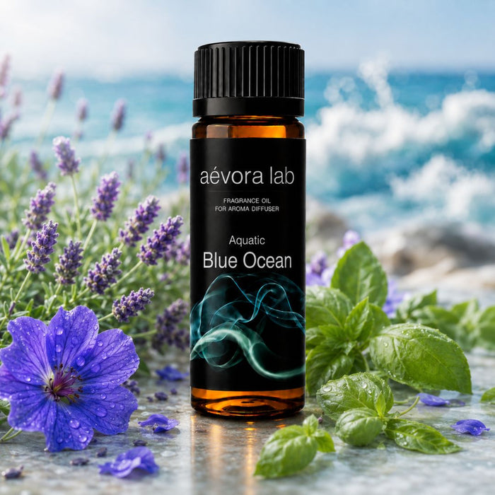 Aevora Lab Blue Ocean Fragrance Oil – Amber bottle blue ocean fragrance oil for diffusers | Aevoralab Australia