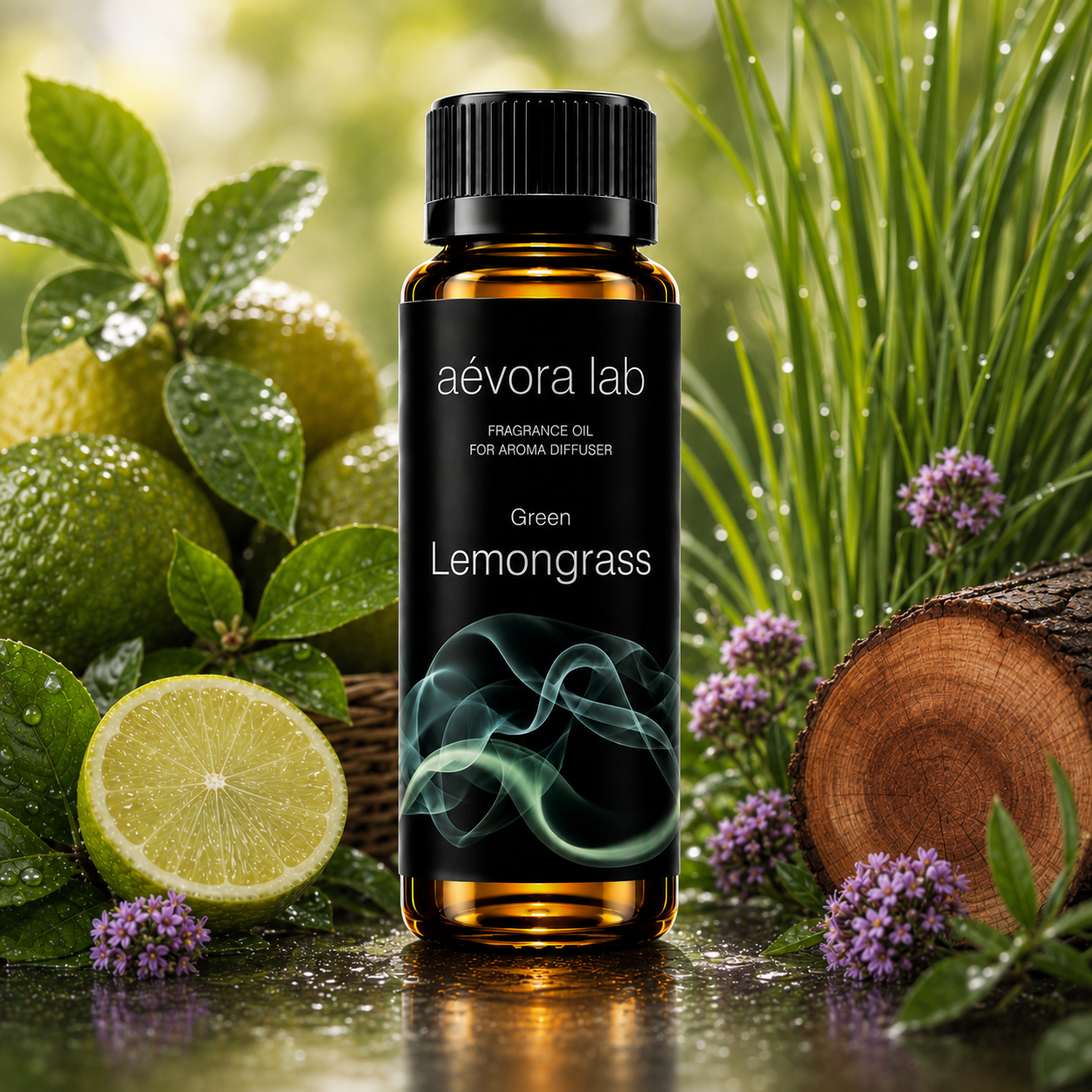 Aevora Lab Lemongrass Green Fragrance Oil – Amber bottle lemongrass fragrance oil for diffusers | Aevoralab Australia