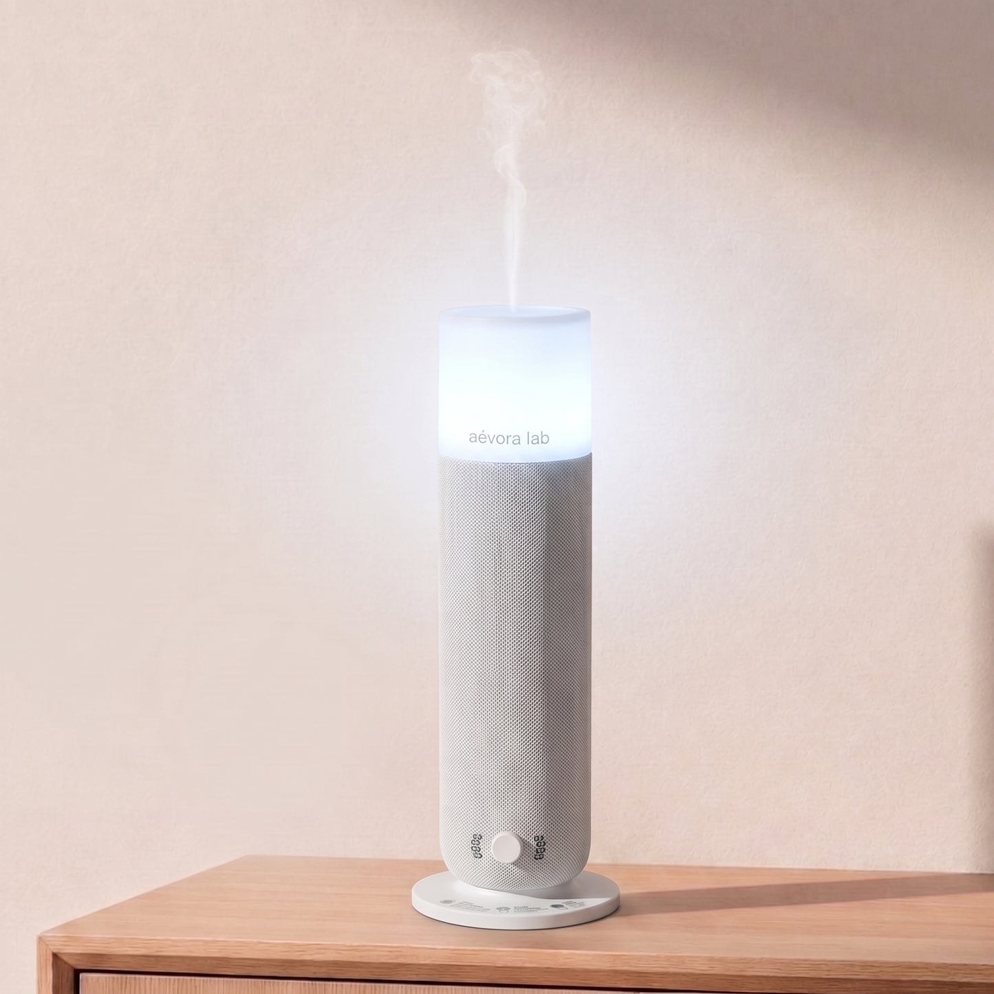 Modern Cylindrical Ambient Light Aroma Diffuser – Silver ambient light diffuser for home use | Aevoralab Australia