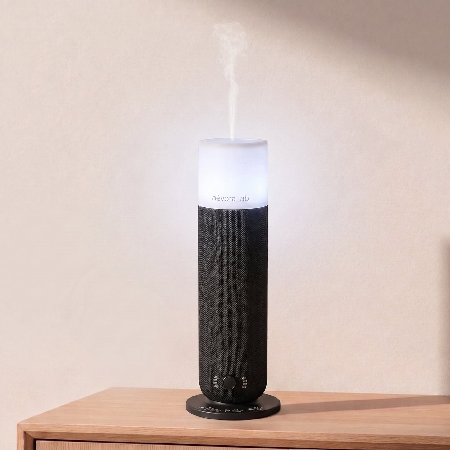 Modern Cylindrical Ambient Light Aroma Diffuser – Black ambient light diffuser for home use | Aevoralab Australia