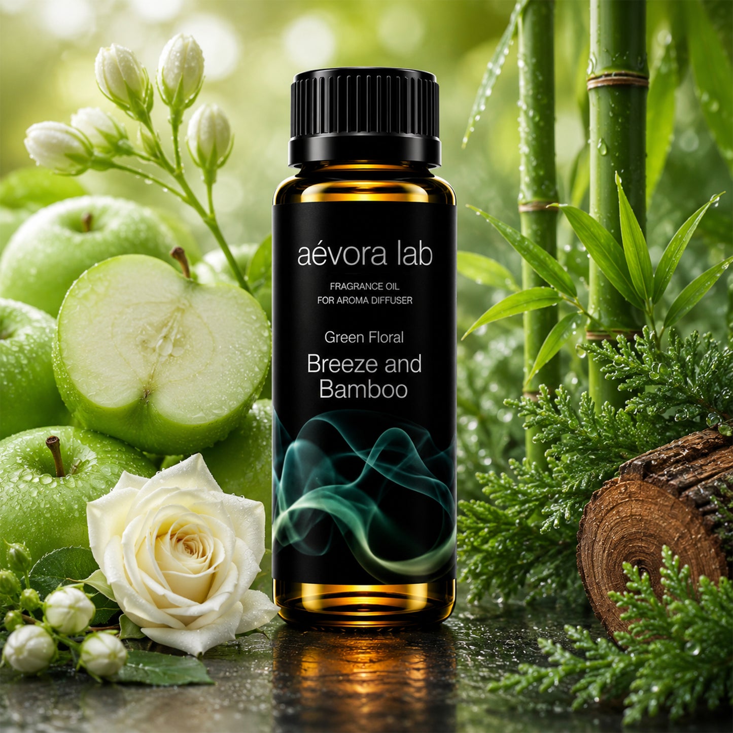 Aevora Lab Breeze and Bamboo Green Floral Fragrance Oil – Amber bottle breeze and bamboo fragrance oil for diffusers | Aevoralab Australia