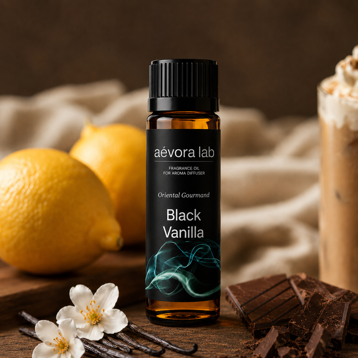 Aevora Lab Black Vanilla Fragrance Oil – Amber bottle black vanilla fragrance oil for diffusers | Aevoralab Australia