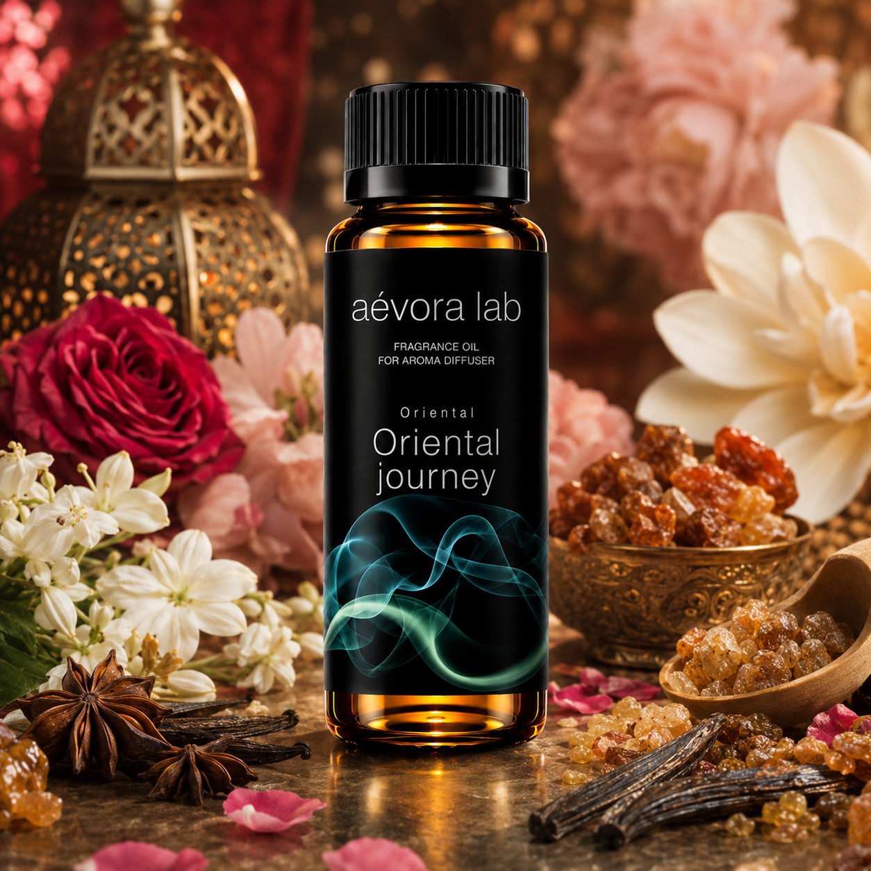 Aevora Lab Oriental Journey Oriental Fragrance Oil – Amber bottle oriental journey fragrance oil for diffusers | Aevoralab Australia