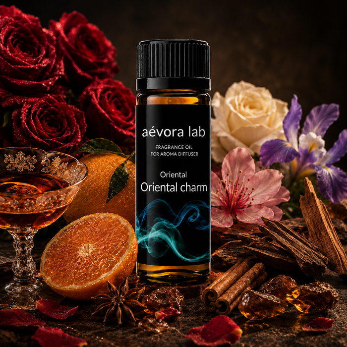 Aevora Lab Oriental Charm Oriental Fragrance Oil – Amber bottle oriental charm fragrance oil for diffusers | Aevoralab Australia