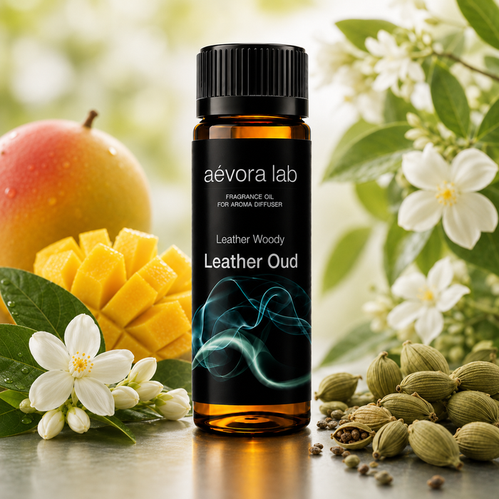 Aevora Lab Leather Oud Fragrance Oil – Amber bottle leather oud fragrance oil for diffusers | Aevoralab Australia