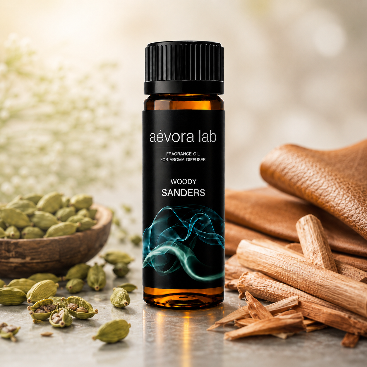 Sanders Woody Fragrance Oil – Amber bottle sanders woody fragrance oil for diffusers | Aevoralab Australia