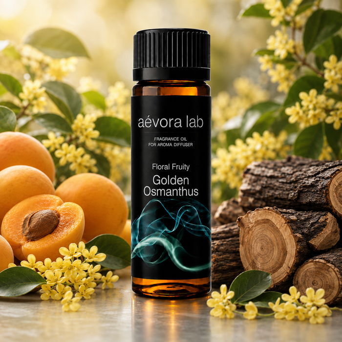 Golden Osmanthus Floral Fruity Fragrance Oil – Amber bottle golden osmanthus fragrance oil for diffusers | Aevoralab Australia
