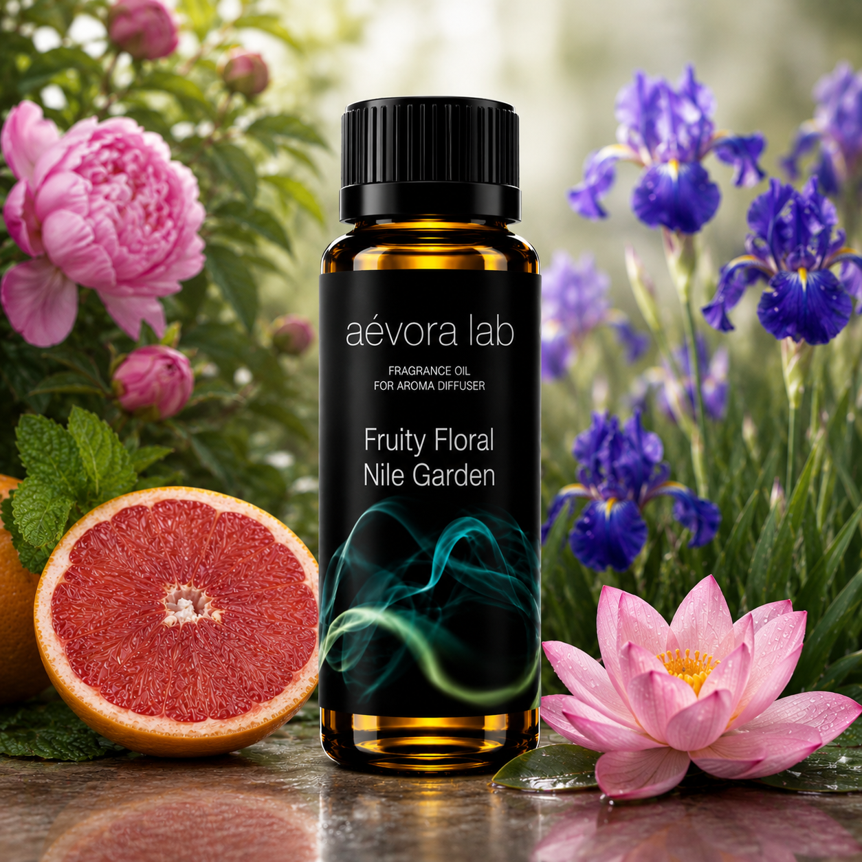 Aevora Lab Nile Garden Fruity Floral Fragrance Oil – Amber bottle nile garden scent for diffusers | Aevoralab Australia