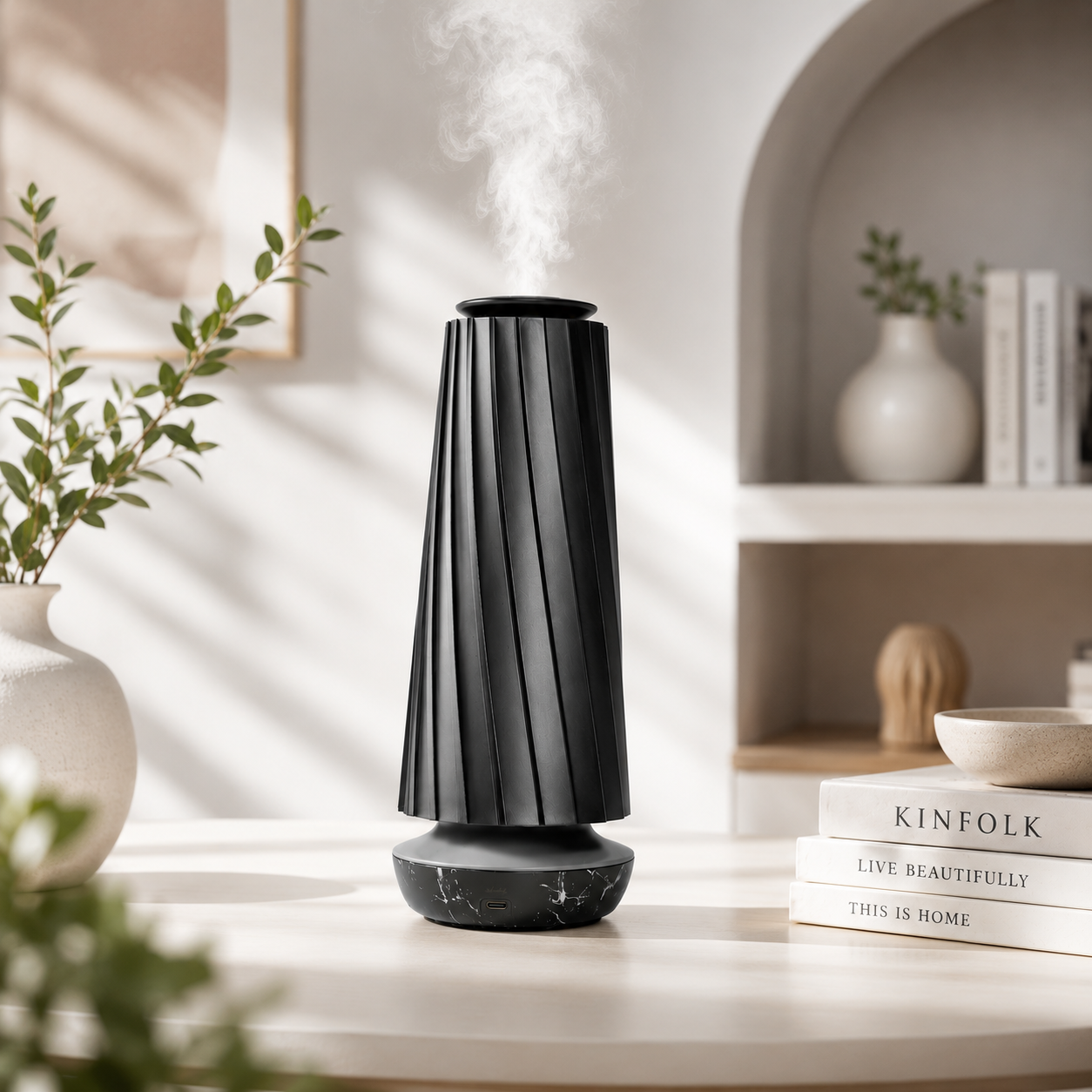 Modern Sculptural Aroma Diffuser – White sculptural cold-air diffuser for home use | Aevoralab Australia