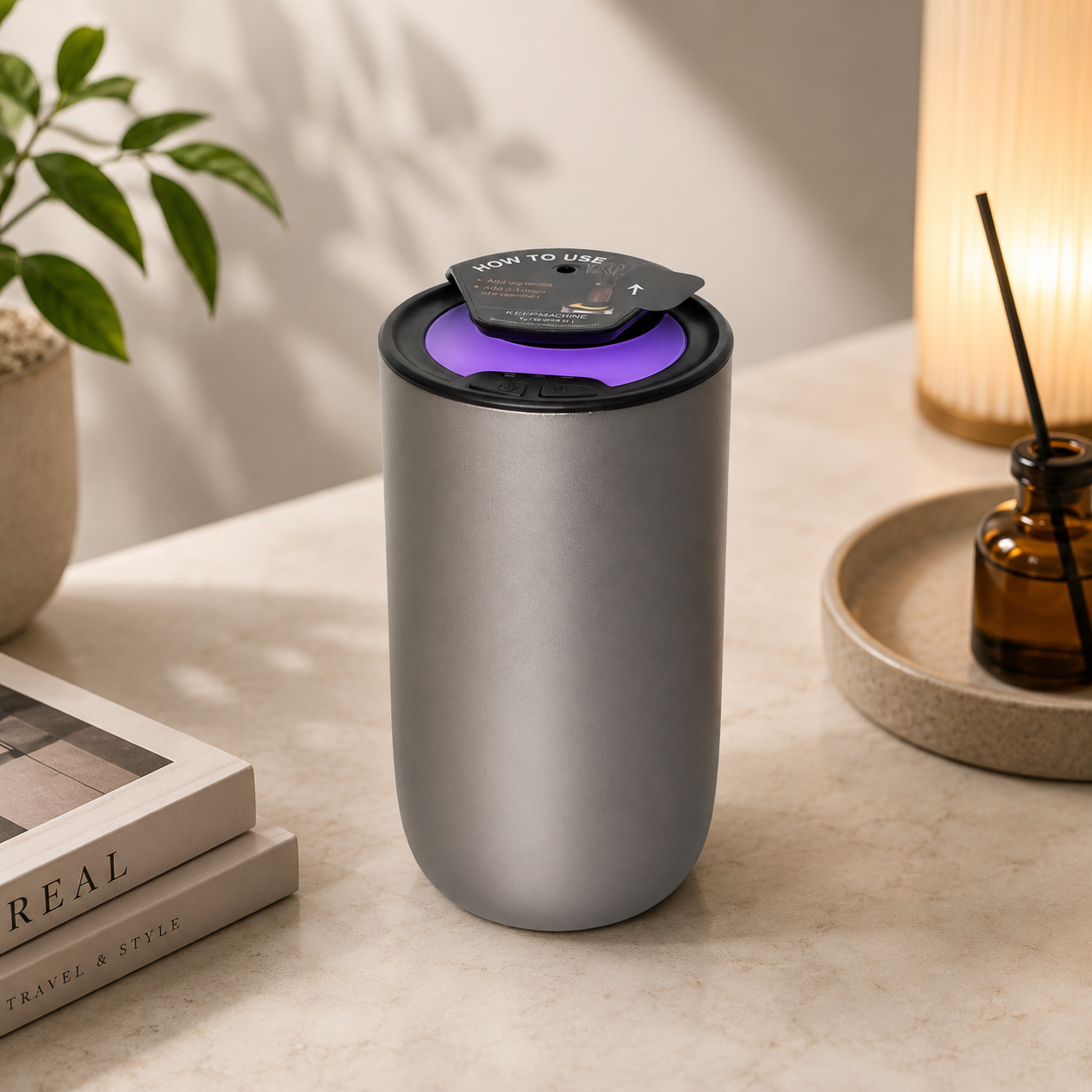 Aroma Diffuser for Home and Office – White office aroma diffuser side view | Aevoralab Australia