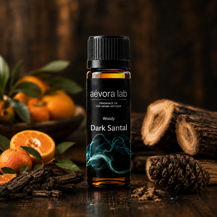Aevora Lab Dark Santal Fragrance Oil – Amber bottle dark santal fragrance oil for diffusers | Aevoralab Australia