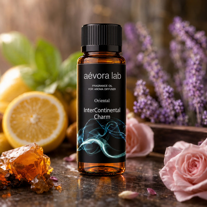 Aevora Lab InterContinental Charm Fragrance Oil – Amber bottle intercontinental charm fragrance oil for diffusers | Aevoralab Australia