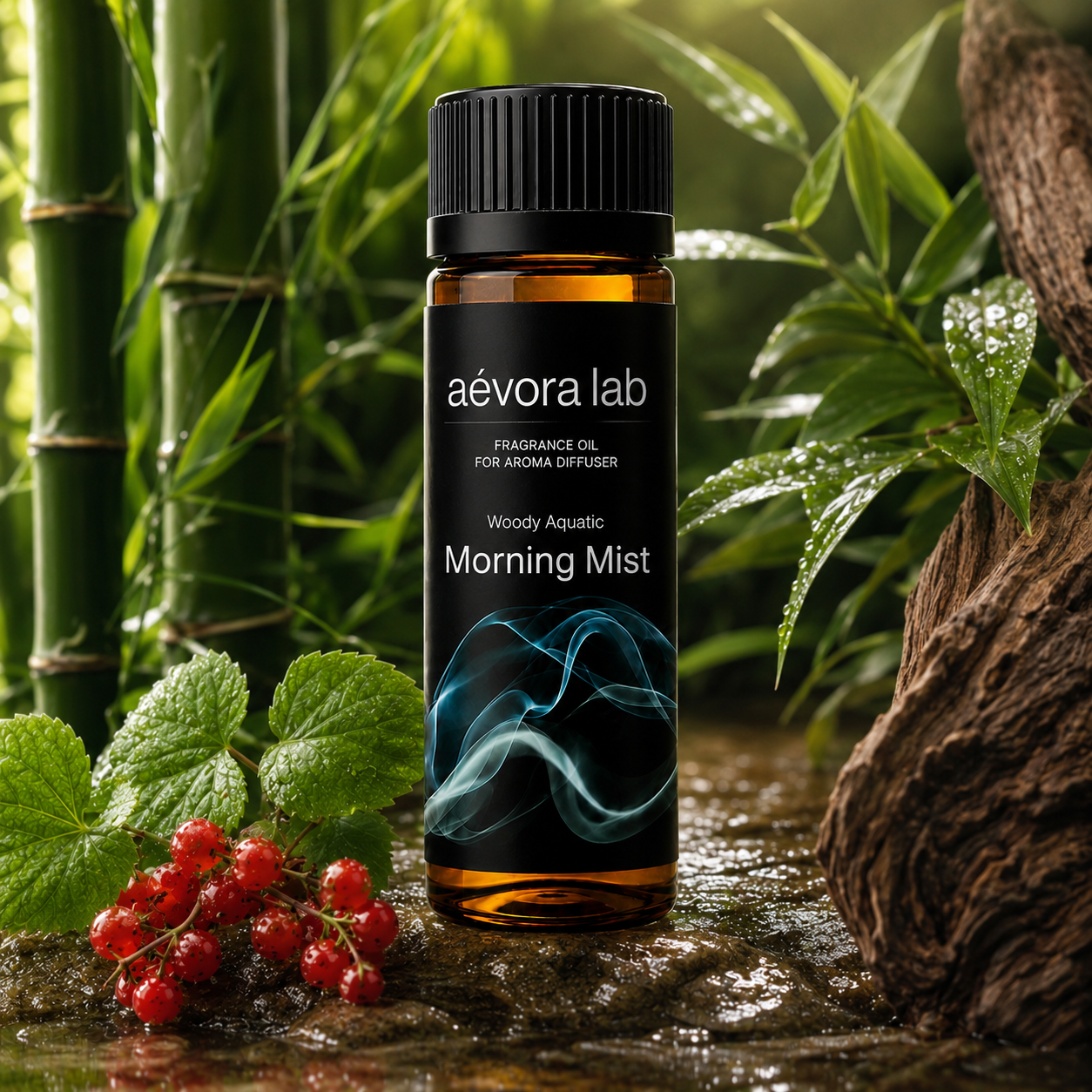 Aevora Lab Morning Mist Woody Aquatic Fragrance Oil – Amber bottle morning mist fragrance oil for diffusers | Aevoralab Australia
