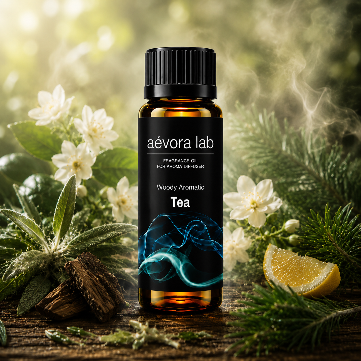 Aevora Lab Tea Woody Aromatic Fragrance Oil – Amber bottle tea fragrance oil for diffusers | Aevoralab Australia