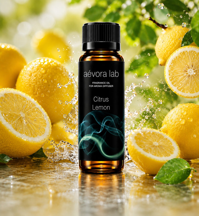 Aevora Lab Lemon Citrus Fragrance Oil – Amber bottle lemon fragrance oil for diffusers | Aevoralab Australia