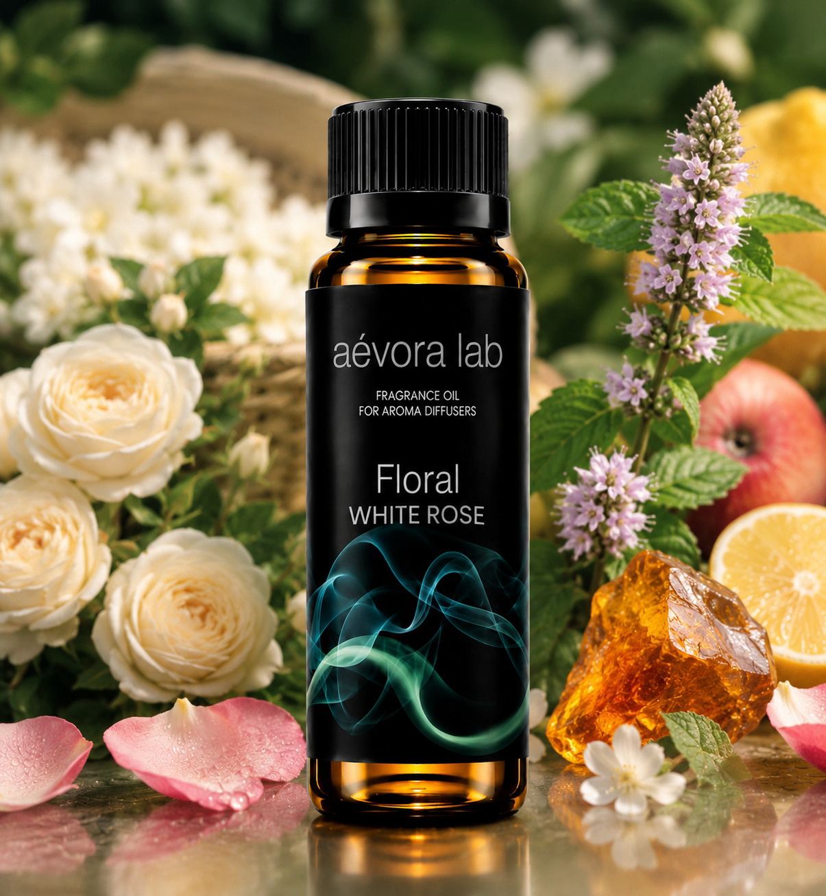 Aevora Lab White Rose Fragrance Oil – Amber bottle white rose fragrance oil for diffusers | Aevoralab Australia